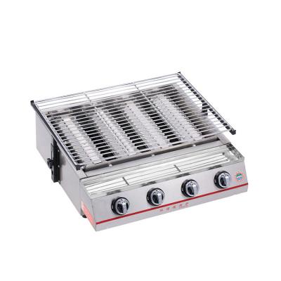 China Size Adjustable Hot Sale 4 Burner Table Cooker Camping Infrared BBQ Grill Gas Popular Multifunctional Home Grill for sale