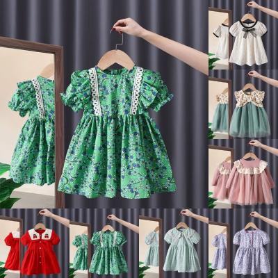 China 2022 Summer New Cute Little Girl Dress Breathable Cotton Wholesale Sundress for sale