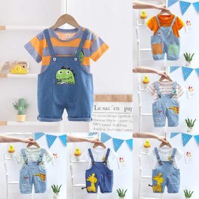 China Cute Baby Boy Dress Set Summer Cotton Casual Wholesale Girl Dress 2 Set for sale