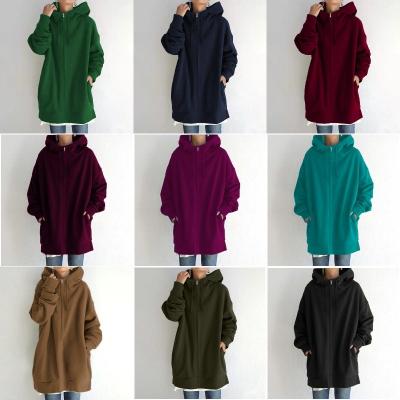 China New Breathable Plus Size Slimming Medium Long Casual Hoodie Woman for sale