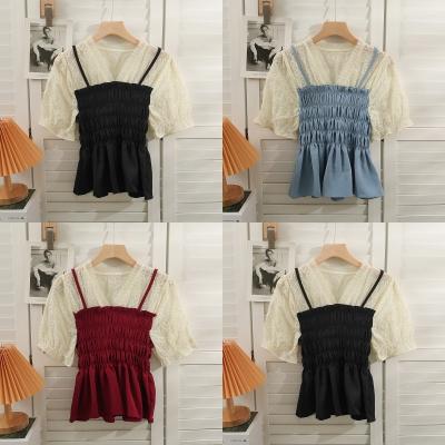 China 2022 New Fashion Anti-wrinkle Corduroy Shorts Loose Sleeve Blouse For Women for sale