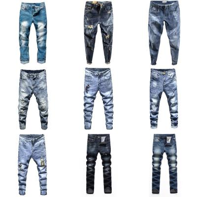 China QUICK DRY manufacturer sells new line of slim straight cut ripped fashionable men's jeans for sale