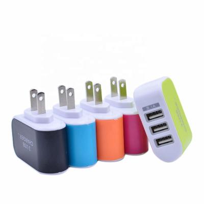 China Triple 3.1A USB Port Smart Wall Travel AC Charger Adapter US Plug Mobile Phone Charger 3 Ports Home For Samsung Huawei Xiaomi iPhone for sale