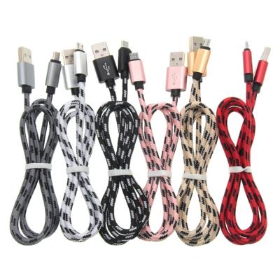 China Nylon Micro USB Cabel Micro USB Short Data Cable Fast Charging 25cm Micro USB Charging Cable For Power Bank Samsung Sony LG for sale