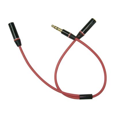 China Multimedia Audio Splitter Earphone Extension Cable 3.5mm Male To 2 Jack Stereo Aux Cord Adapter Female For Phone PC for sale