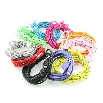 China Durable Nylon Braided 1m Nylon Fabric Braided Data Sync Micro USB Cable For Android High Speed ​​Phone Charging Cord For Samsung Xiaomi LG Microusb for sale