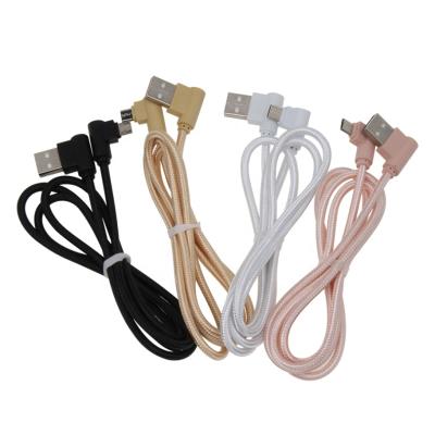 China Micro USB Cable Braided 25m 90 Degree Sync Cable Bend USB Data Micro To USB Charging Cable Fast Charger Wire Cord For Samsung Android Phones for sale