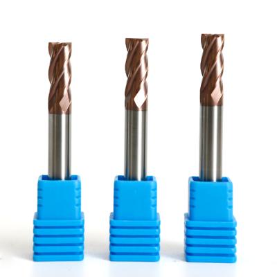 China High Speed ​​HRC55 1mm 20mm 4 Bit Milling Flat Coated Machine Cutter Flute Carbide Tool Milling Bits for sale