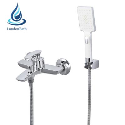 China Contemporary Commercial Wall Mounted Single Handle Shower Mixer Taps With Hand Held Shower for sale