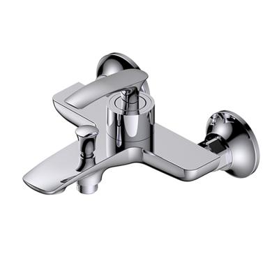 China Wall Mounted Brass Faucet Mixer Tap Single Handle Mount Waterfall Bathtub Wall-mount Bath Shower Faucets Mixer Tap Rain Style for sale