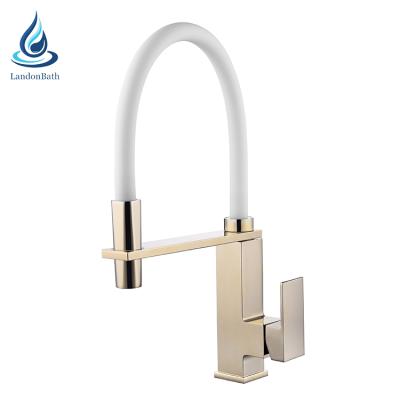 China Sense Faucets Luxury Gold Pull Down Modern Kitchen Faucet for sale