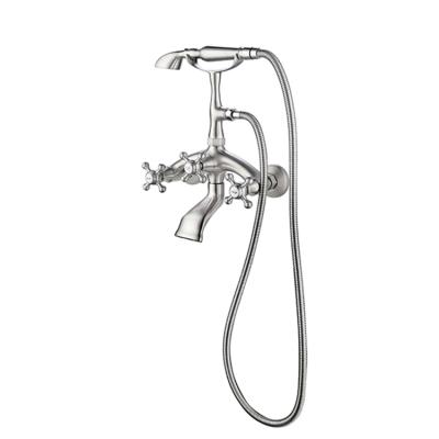 China Without Slide Bar Wall Mounted Bath Telephone Style Faucet Nickel Faucet For Clawfoot Tub for sale