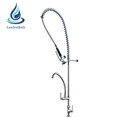 China Thermostatic Faucets Restaurant Professional Sink Faucet and Commercial Main Spray Mixer Tap Kitchen Sprayer Stainless Steel Pull Out Prerinse for sale