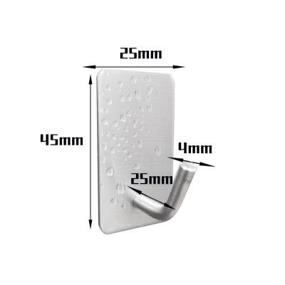 China Stainless Steel Viable Decorative Metal Wall Sticker Strong Self Adhesive Hook Hanger for sale