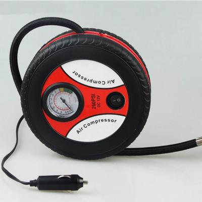 China Portable Car Tire Compressor Air Compressor Automobile Tire Inflator Pump Circular Then Carry Packing for sale