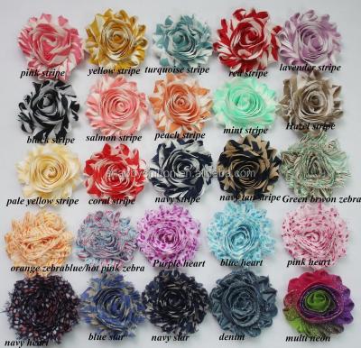 China Hair/shoes/shabby flowers /clothing accessory chiffon fabric embellishments for hat/baby hair accessory for sale