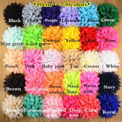 China Hair Flower 10CM Large Petals Fabric Decoration Flower - Chiffon Scalloped Flower For Hair Accessory, Chiffon Hair Flower for sale