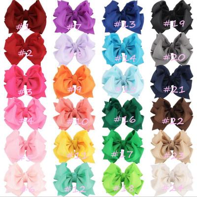 China New Hot Popular 4 Inch Selling 25 Colors Children's Grosgrain Ribbon Hair Ribbon Hanger With Clip For Hair Fashion Accessories for sale