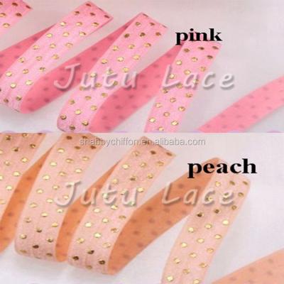 China Charming Best Seller Gold Polka Dots Shiny ENEMY Elastic 5/8