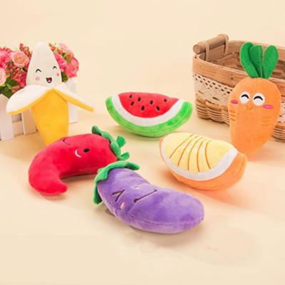 China 2020 Viable Viable Customizes Pet Style Veggie Fruit Squeaky Chewable Toys For Dog for sale