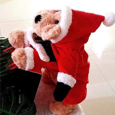 China 2021 Red Santa Claus Apparel Santa Claus Pet Costume Christmas Viable Holiday Christmas Sweater Dog Winter Clothes Pet For Dog for sale