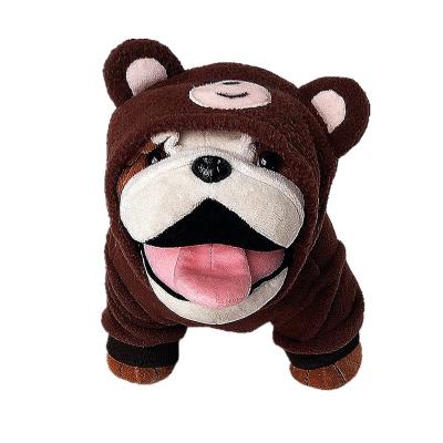 China Designer OEM ODM Brown Teddy Bear Cat Dog Custom Viable Custom Made Hoodie Pet Clothes for sale