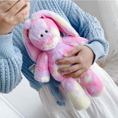 China Soft Stuffed Toys Easter Bunny Toy Plush Faux Pink Fur Baby Rabbit 35cm Stuffed Plush Toy for sale