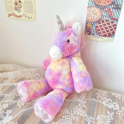 China Wholesale 35cm Plush Soft Stuffed Plush Doll Pale Pink Unicorn Toys Soft Stuffed Faux Rabbit Fur Kids Gifts for sale