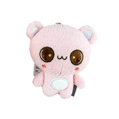 China Cute Key Holder Keychain Cartoon Kids Stuffed Plush Toy Key Chain Pendant Mini Teddy Bear Keychain Fashion Pink for sale