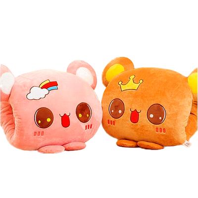 China Cartoon Anti-Static Anti-Static Bear Shape Plush Stuffed Animals Pocket Pillow Custom Winter Portable Cute Hand Warmer for sale