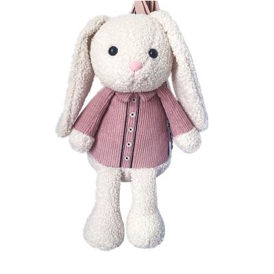 China Plush Cartoon Stuffed Pink Plush Rabbit Shoulder Bag Rabbit Plush Toy Backpack for sale