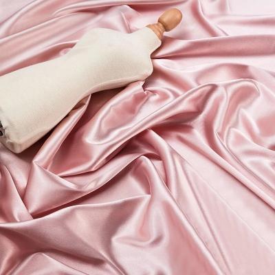 China Stain Resistant High Quality Polyester Spandex Fabric Solid Satin Sewing Fabric For Wedding Dress for sale