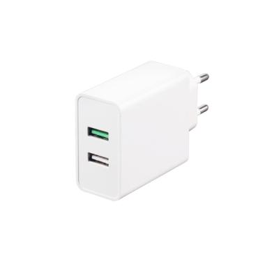 China 30W 1USB-A +1QC3.0 USB Fast Charging 9V 2A Mobile Phone Charger Fast Charger for sale