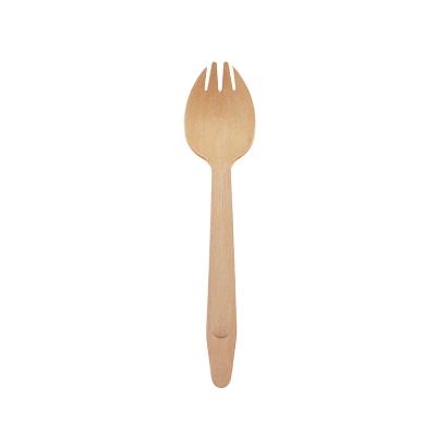 China Eco-Friendly Natrual Spork Bulk Birch Wood 100% Disposable Compostbale for sale