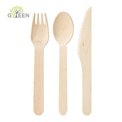 China Disposable 50 Forks 50 Spoons 50 Knives 50 Disposable Wooden Cutlery Set For Wedding Party Catering Supplies for sale