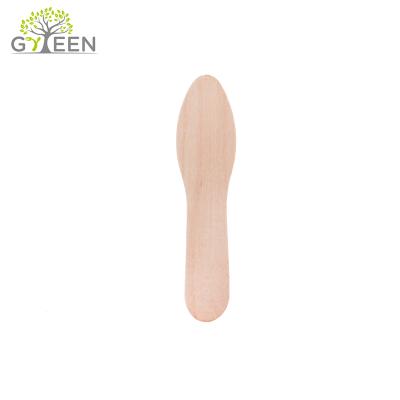 China Sustainable Disposable Birch Wood Small Ice Cream Spoon for sale