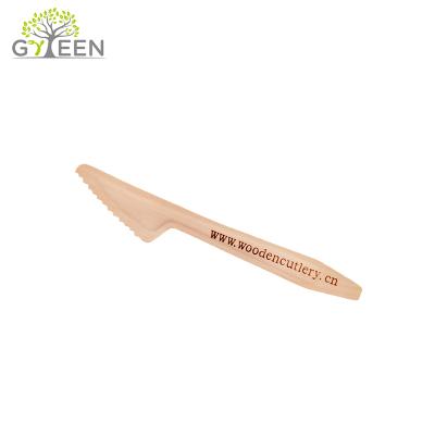 China Disposable Biodegradable Custom Printed Disposable BirchWood Knife for sale