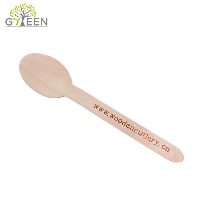 China Disposable Wooden Spoon 160mm Bulk High Quality Compostable Restaurant Wholesale for sale