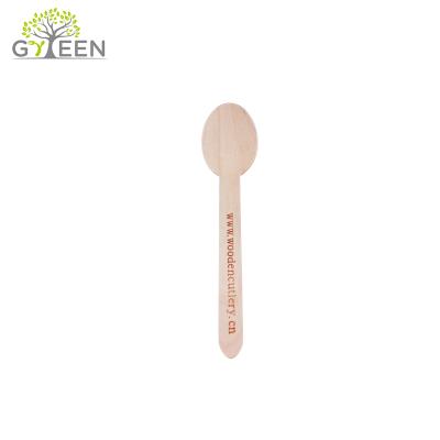 China Restaurant Biodegradable Stamped Disposable Wooden Spoon Set For Camping for sale