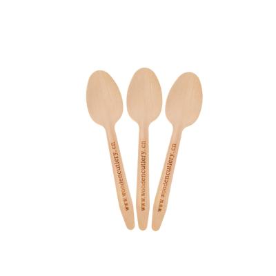 China Restaurant Printed Disposable Spoon Your Logo On A Wooden With Chinese Manufacturer for sale