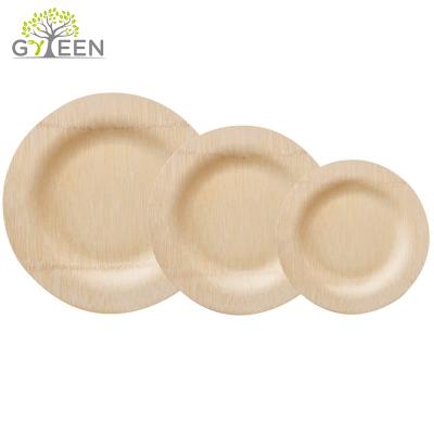 China Wholesale Disposable Compostable Round Bamboo Dinner Dish for sale