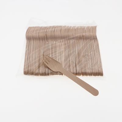 China Free Samples Natural Wooden Color 160mm Eco-Friendly Compostable Biodegradable Eco-frinedly Disposable Wooden Restaurant Tableware Fork Food Grade for sale