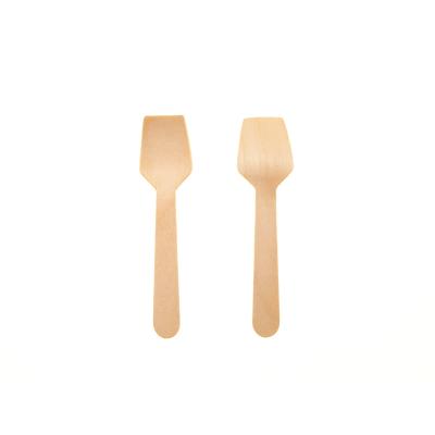 China Small 95mm Birch 100% Natural Cheap Eco-friendly Mini Disposable Wooden Tea Spoon From Wooden Scoop for sale