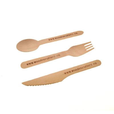 China Disposable Wooden Restaurant Tableware Cutlery Eco - Friendly Compostable Utensil for sale