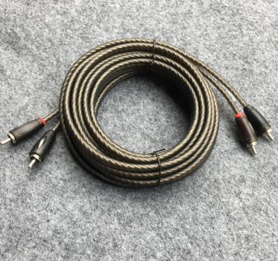 China And Video High Quality Braid Shielded Car Audio 2RCA Audio Cable Dual RCA Male for sale