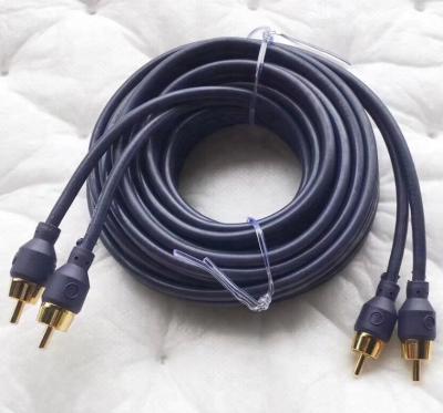 China 2022 New High Quality Car Audio 2RCA Pigtail Shielded Car Cable Dual RCA Male for sale