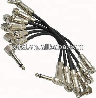 China Guitar Metal Guitar Patch Cable 6pack Right Angle Instrumentation Cable 1/4 to 1/4 for sale