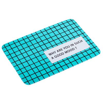 China Cheapest Viable Plaid Pattern Custom Printed Front Door Mats Bath Memory To Foam Non Slip Door Cover for sale