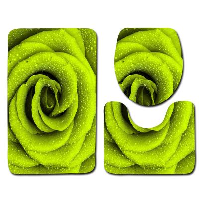 China Sustainable DB 500MMx800MM 3 Piece Set Waterproof Heart Shape Frame Microfiber Bath Floor Mat for sale