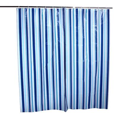 China Sustainable DB Striped Luxury Washable Shower Curtain PEVA Clear Shower Curtain Liner for sale